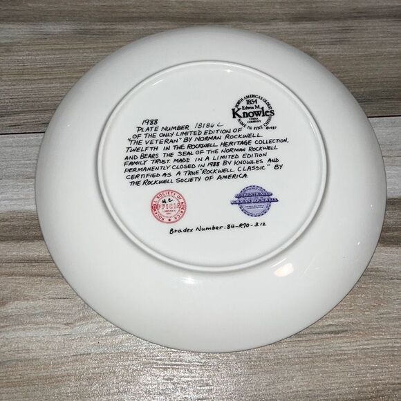 Norman Rockwell "The Veteran" Plate, Bradford Exchange - Picture 7 of 8